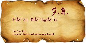 Füzi Mátyás névjegykártya