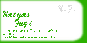 matyas fuzi business card